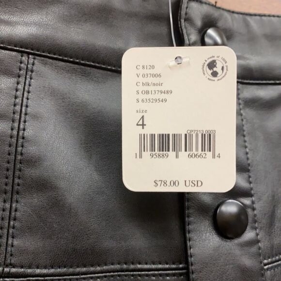 Free People Maisie Faux Leather Mini Skirt NWT size 4 - Picture 4 of 7